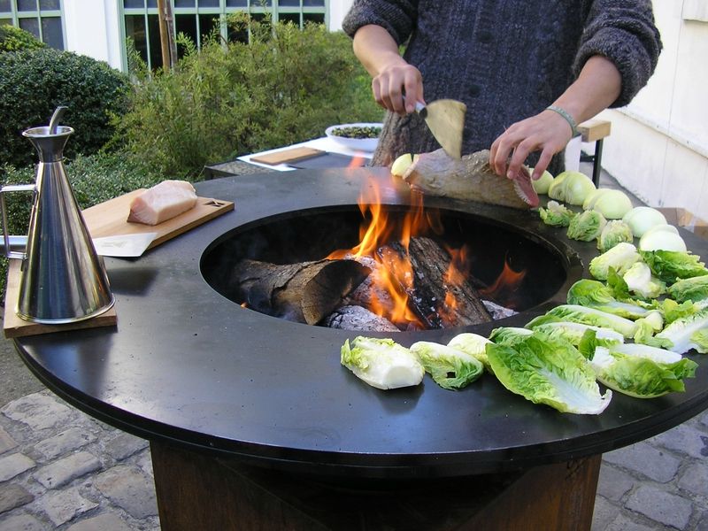Brasero Plancha cuisine au feu de bois